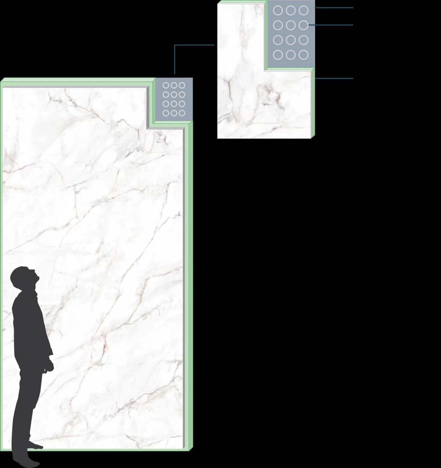 Large format porcelain panel installation